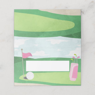 Loch in einer Platzkarte, Girl Golf Platzkarte