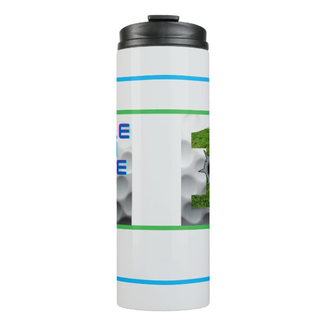 Loch in einer Wasserflasche Thermosbecher (Vorderseite)