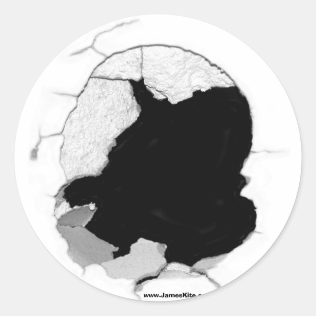 Loch in Eins Runder Aufkleber (Vorderseite)