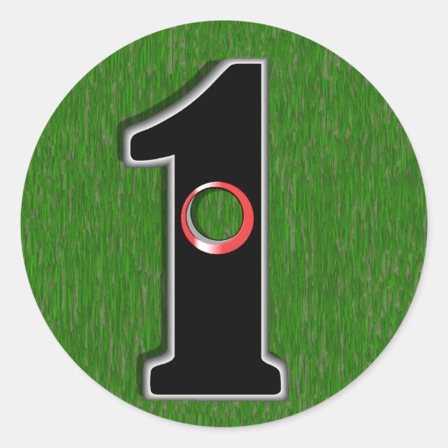 Loch in eins! runder aufkleber (Vorderseite)