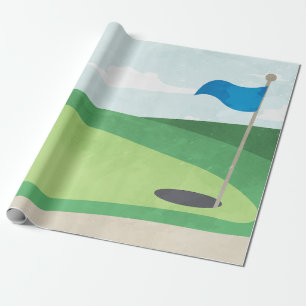 Loch in One Birthday Wrapping Paper, Golf Geschenkpapier