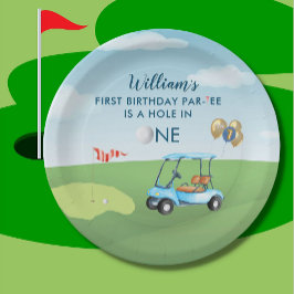 Loch in One Boy Golf Par-T 1. Geburtstag Pappteller