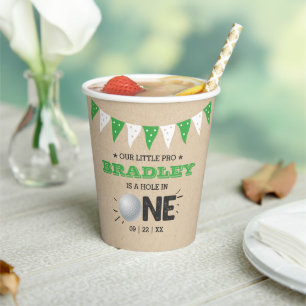 Loch in One Boys Golf 1. Geburtstag Par-T Pappbecher