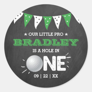 Loch in One Boys Golf 1. Geburtstag Par-T Runder Aufkleber