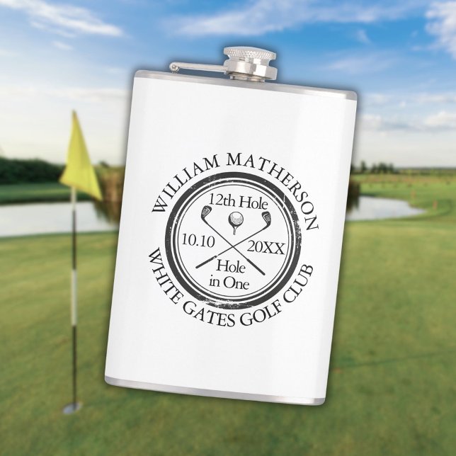 Loch in One Classic Golf Personalisiert Flachmann (Hole in One Classic Golf Personalized Flask)