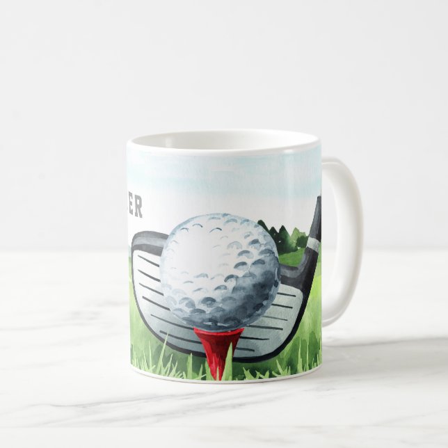 Loch in One Classic Personalisiert Golf Kaffeetasse (VorderseiteRechts)