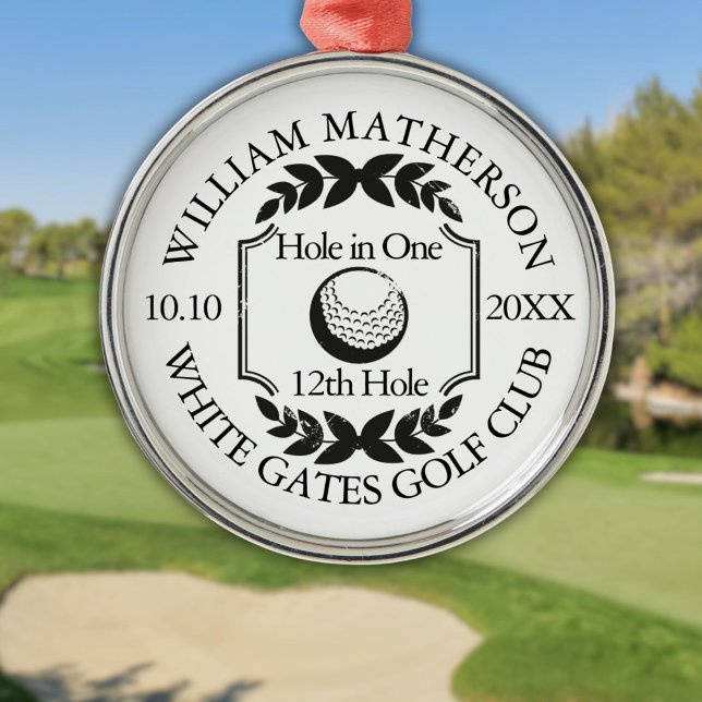 Loch in One Classic Personalisiert Golf Ornament Aus Metall (Hole in One Classic Personalised Golf Metal Ornament)