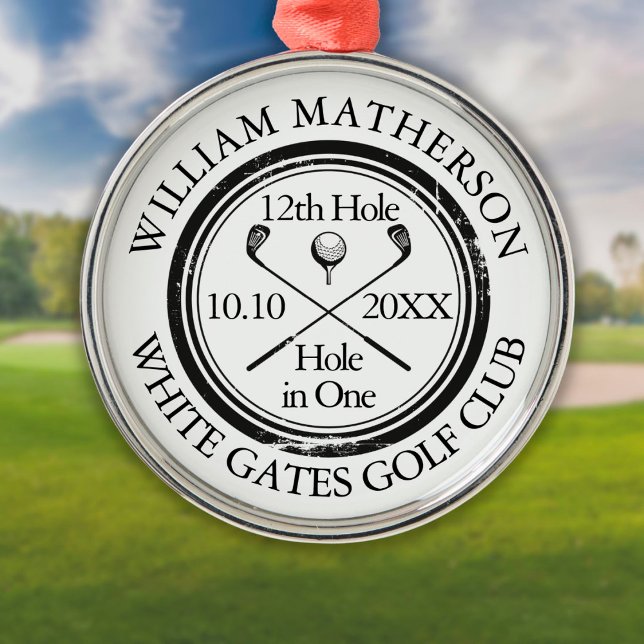 Loch in One Classic Personalisiert Golf Ornament Aus Metall (Von Creator hochgeladen)