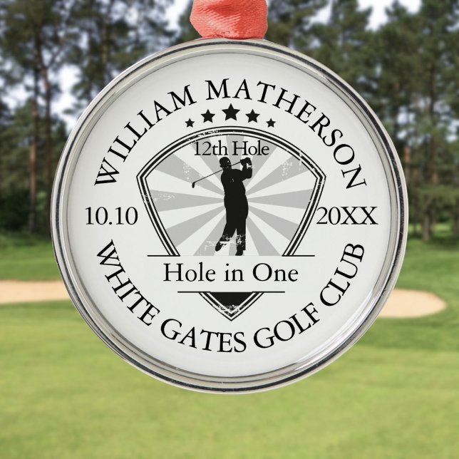 Loch in One Classic Personalisiert Golf Ornament Aus Metall (Hole in One Classic Personalised Golf Metal Ornament)