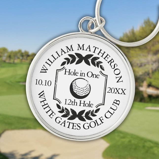 Loch in One Classic Personalisiert Golf Schlüsselanhänger (Hole in One Classic Personalized Golf Keychain)