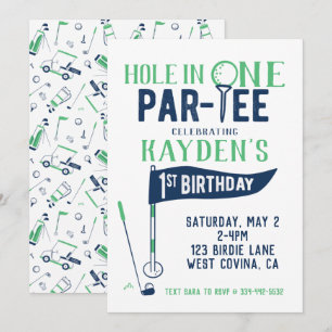 Loch in One Doodle Golf Einladung zum ersten Gebur