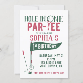 Loch in One Doodle Golf Einladung zum ersten Gebur