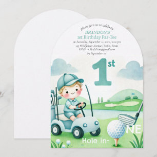 Loch in One Golf Boy 1. Geburtstag Par-T-Shirt Einladung