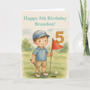 Loch in One Golf Boy 5. Geburtstag Par-T-Shirt Einladung