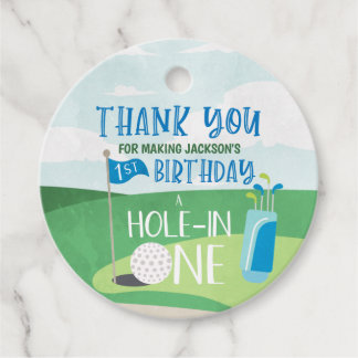 Loch in One Round Labels, Golf Vielen Dank Geschenkanhänger