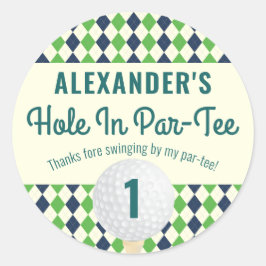 Loch in Par-T-Shirt jedes Alters Golf beherrscht G Runder Aufkleber