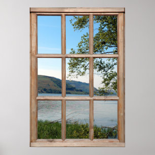 Loch in Schottland aus einem Fenster Poster