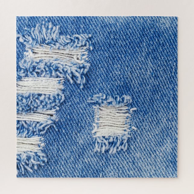 Loch, Jeans aus Denim, rippte Textur Puzzle (Vertikal)