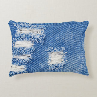 Loch, Jeans, zerrissene Textur Dekokissen