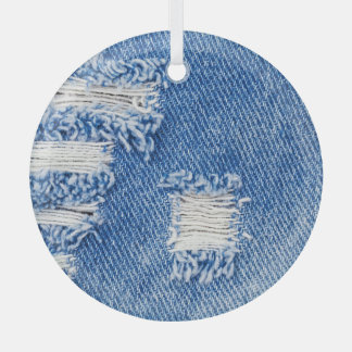 Loch, Jeans, zerrissene Textur Ornament Aus Glas