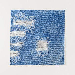 Loch, Jeans, zerrissene Textur Wandteppich