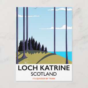 Loch Katrine Scotland Reiseplakat Postkarte