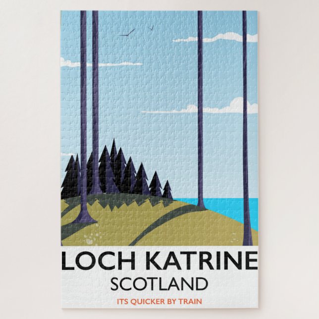 Loch Katrine Scotland Reiseplakat Puzzle (Vertikal)