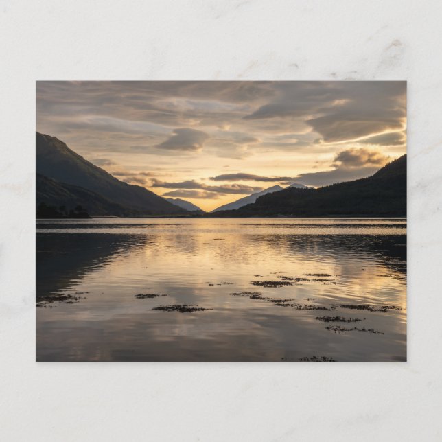Loch Leven Sunset Postkarte (Vorderseite)