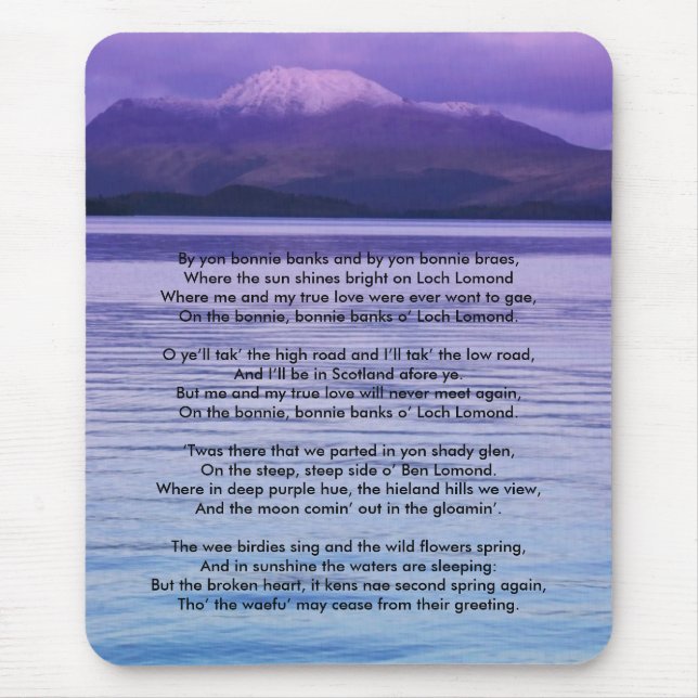 Loch Lomond durch yon bonnie Banken Mousepad (Vorne)