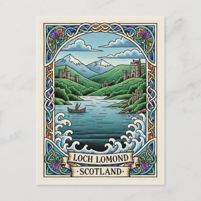 Loch Lomond Schottland Reise Postkarte (Vorderseite)