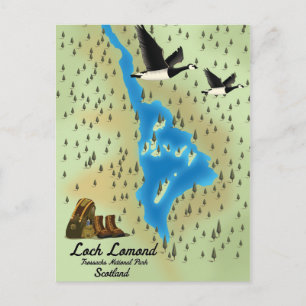 Loch Lomond, Trossachs, Schottland-Karte Postkarte