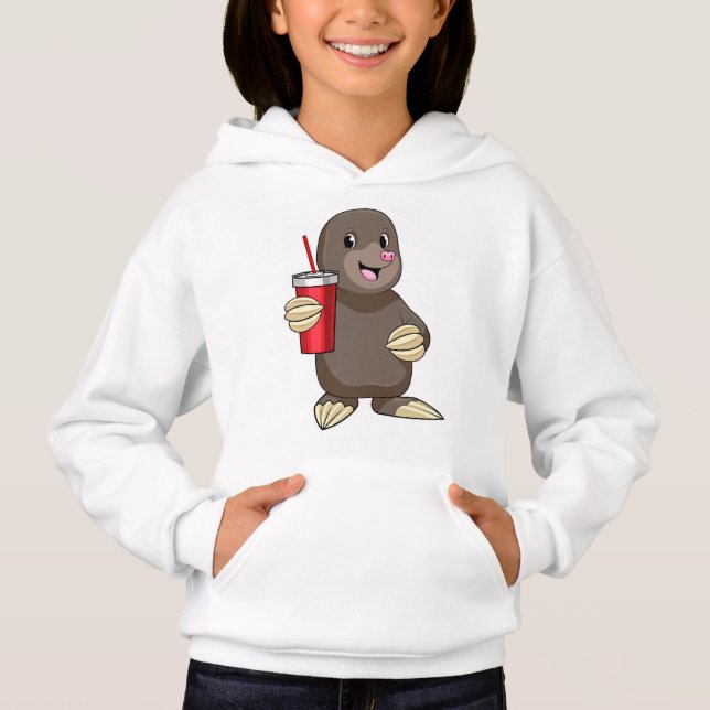 Loch mit Drink-Tasse Hoodie (Vorderseite)