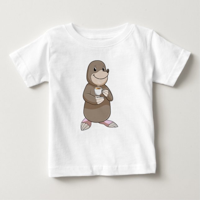 Loch mit Kaffee-Cup Baby T-shirt (Vorderseite)