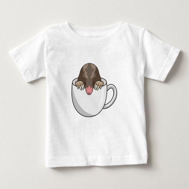 Loch mit Kaffee-Tasse Baby T-shirt (Vorderseite)