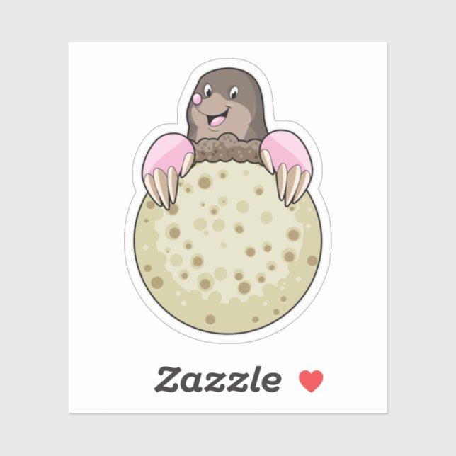 Loch mit Mond Aufkleber (Blatt)