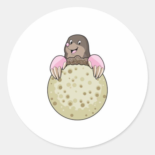 Loch mit Mond Runder Aufkleber (Vorderseite)