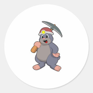 Loch mit Pickaxe Runder Aufkleber