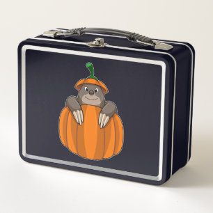 Loch mit Pumpkin Metall Brotdose