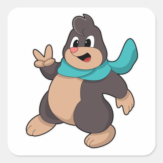 Loch mit Scarf Quadratischer Aufkleber (Vorderseite)