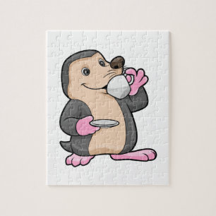 Loch mit Tasse Kaffee & Saucer Puzzle