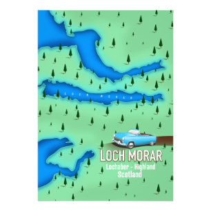Loch Morar Lochaber Highland Schottland Karte Fotodruck