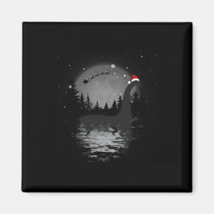 Loch Ness Monster Christmas Full Moon Nessie Xmas Magnet