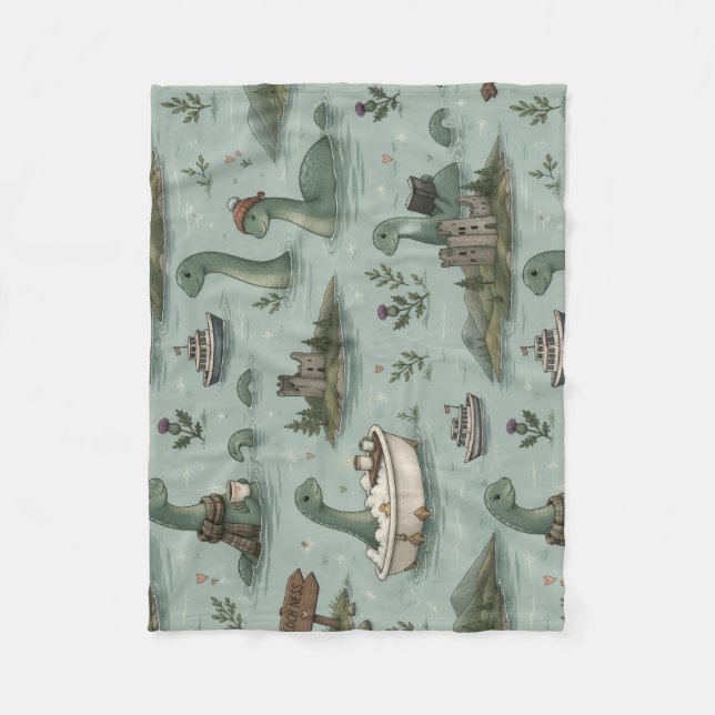 Loch-Ness-Monster Fleecedecke (Vorderseite)