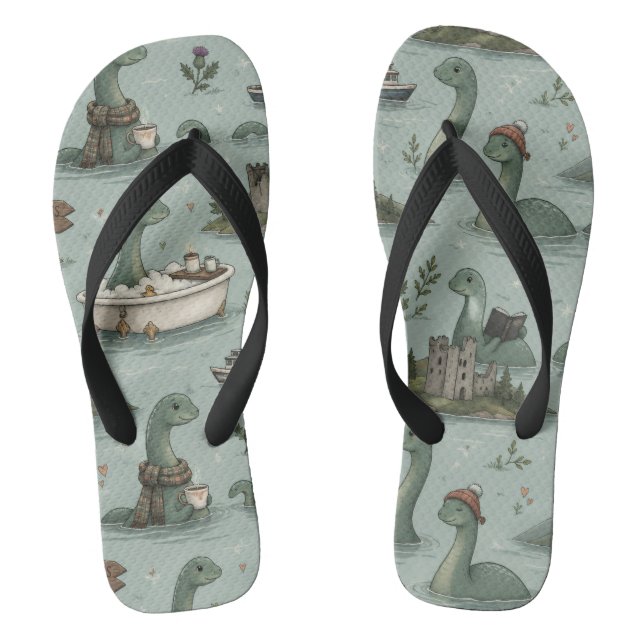Loch-Ness-Monster Flip Flops (Fußbett)