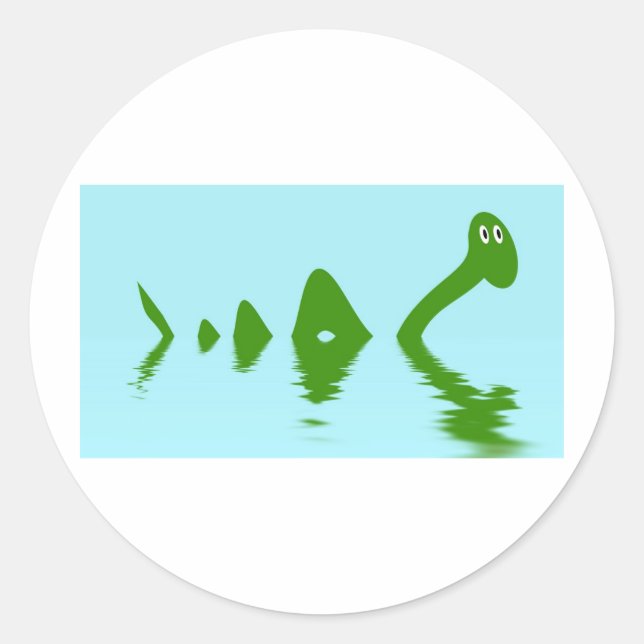 Loch Ness Monster (grün) Runder Aufkleber (Vorderseite)