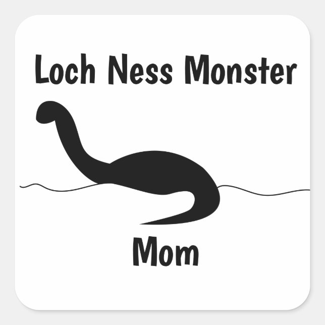 Loch Ness Monster Mama Funny Personalize Quadratischer Aufkleber (Vorderseite)