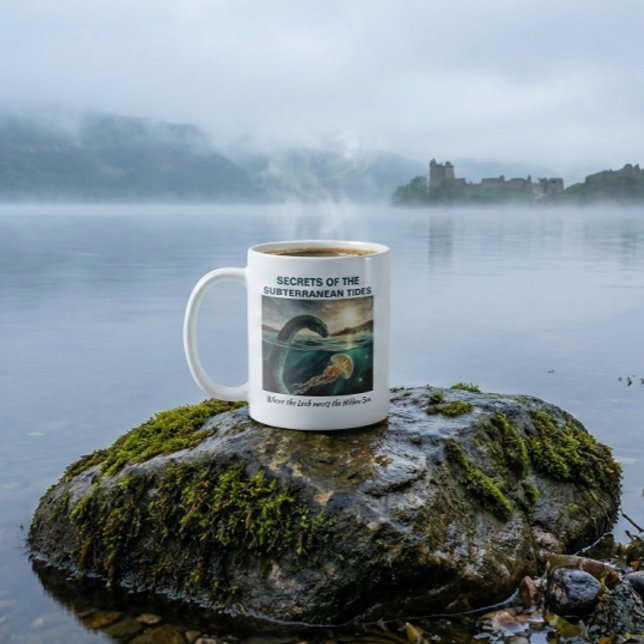 Loch-Ness-Monster-Mythos | Whimsigoth-Folklore Kaffeetasse (Loch Ness Monster Nessie Ceramic Mug Gift. Scottish Folklore Niseag Star Jelly Witchlight Guardian)