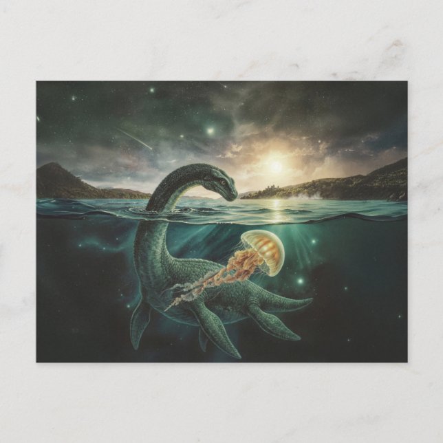 Loch-Ness-Monster Nessie | Schottische Folklore Postkarte (Vorderseite)