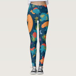 Loch Ness Monster Rainbow Farbiges Muster Leggings
