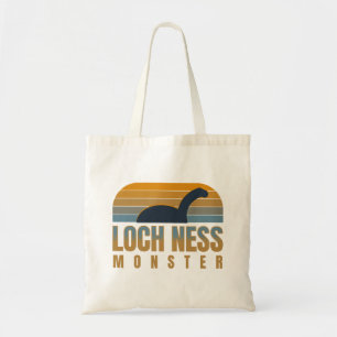 Loch-Ness-Monster Retro-Sonnenuntergang Vintage Tragetasche